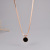 French Fashion Simple Retro New Black and Golden Diameter Big round Slice Titanium Steel Roman Necklace Cold Style Clavicle Chain