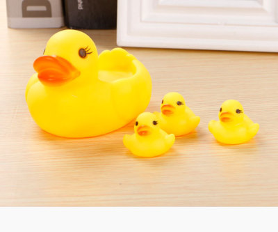 Called Duck a Big Three Small Mother and Child Duck Squeeze and Sound Duck Toys Bath Toy Vinyl Duck Subnet Bag