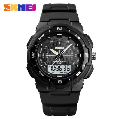 Skmei Double Display Sports Multi-Functional Men's Watch 3-Time Waterproof Luminous Pointer Electronic Watch reloj