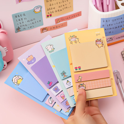 Cartoon Index Sticky Notes Student Ins Girl Heart Mark Message Index Stickers Office Classification Note N Times Sticker