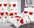 Curtain Fitted Sheet and Bed Sheet Four-Piece Bedding Set Fashion New Kit Love