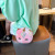 2021 New Girl's Heart Soft Cutie Cute Unicorn Plush Pouch Mobile Phone Change Messenger Bag Shoulder Chain Bag