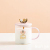 Hot Selling Bow Ceramic Cup with Cover with Spoon Ceramic Cup Sub Creative Mug Office Coffee Cup