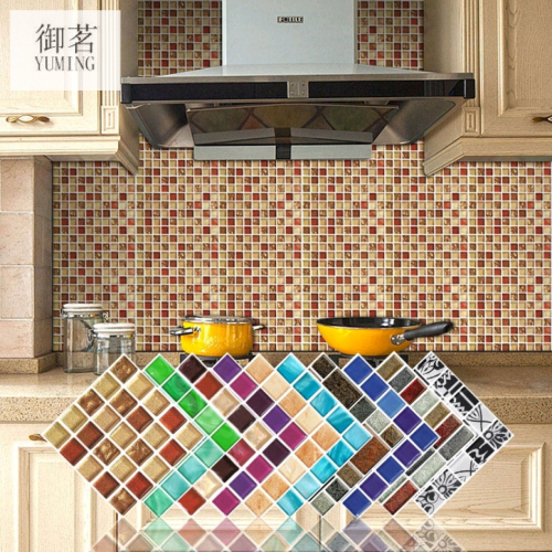 yuming self-adhesive wallpaper mosaic tile stickers 3d stereo wall stickers background wall wall wallpaper living room kitchen floor stickers