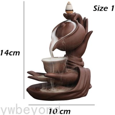 Ywbeyond  Desk Decoration Ceramic Teapot Hand Backflow Incense Burner Smoke Waterfall Incense Holder censer 