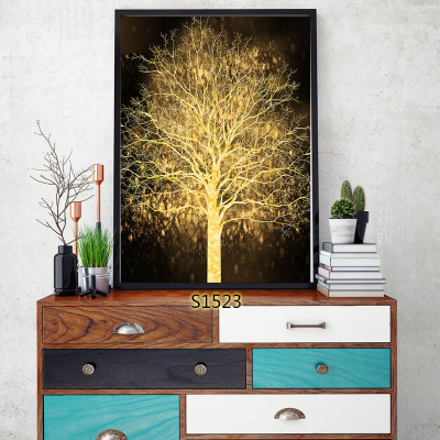 Fortune tree architecture landscape oil painting mural decorative painting photo frame cloth painting decorative calligraphy painting hanging painting sofa bedside