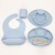 Silicone Tableware Six-Piece Set Baby Baby Solid Food Bowl Eating Grid Plate Children's Sucking Disc Bowl Spoon