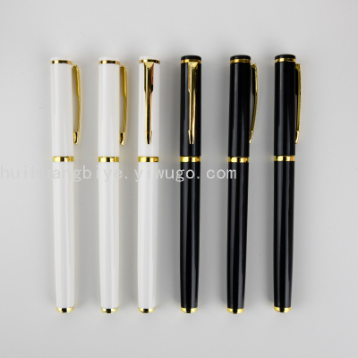 Black and White Color Office Simplicity Classic Durable Gel Pen Pull Cover Gel Pen