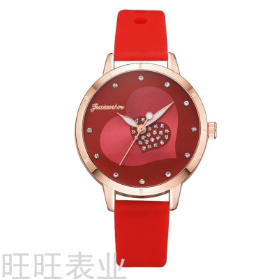 New fashion women's watch korean style love belt diamond women's simple elegant fashion women's quartz watch reloj