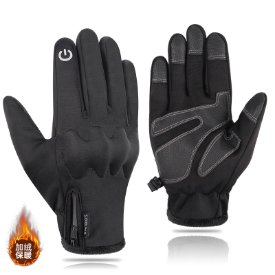 Riding Gloves Men's Winter Waterproof Touch Screen Women's Motorcycle Driving Cold Protection Fleece Thickening Thermal Windproof Gloves