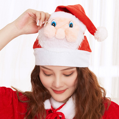 Facial Makeup Christmas Hat Christmas Hat for the Elderly High Non-Woven Fabric Material Adult Hat Factory Direct Sales Customizable Logo