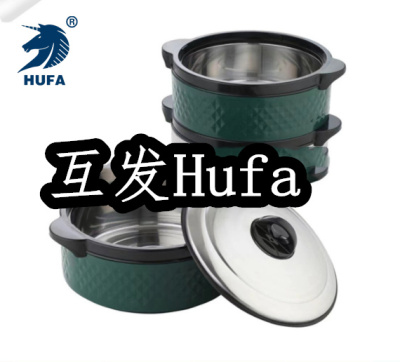 Hufa Four-Piece Set Fireless Cooker Set Plastic Steel Fresh-Keeping Pot Large Capacity Rice Cooker Lunch Box with Lid Pot with Two Handles Foreign Trade