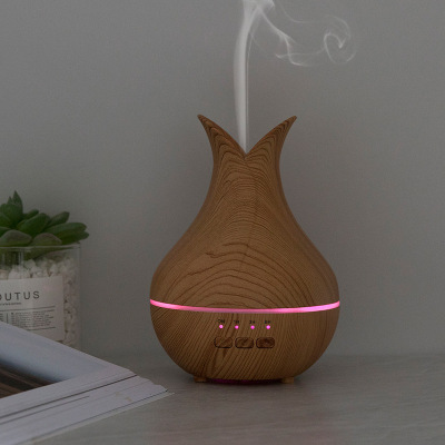 Cross-Border Manufacturers Incense Spray Essential Oil Colorful Light USB Fragrance Humidifier Amazon Wood Grain Atomization Aroma Diffuser