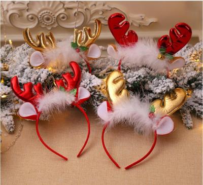 Christmas Decorations Fluffy Antlers Bell Head Buckle Headband Headband Head Accessories Children's Party Evening Dress up