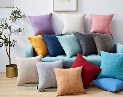 Chenille Plain Pillow Cover Office Sofa Home Bedroom Pillow Cover Cushion Office Nap Pillow Cover