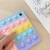 Silicone Push Bubble Sensory Toy Tablet Cover Rainbow Release Stress Shockproof Case With Fold Stand Fidget Tablet