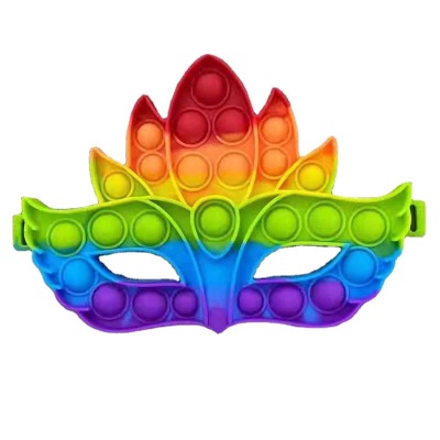 Women Autism Special Needs Toys Push Bubble Sensory Simple Masks Silicone Party Rainbow Halloween Fidget Mask