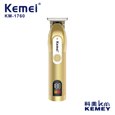 Cross-Border Factory Direct Supply Electrical Hair Cutter Komei KM-1760 Hot Sale LCD Digital Display Oil Head Electric Clipper
