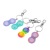 Portable Mini Stress Relief Hand Keychain Bubble Fidget Keyring Silicone Tie Dye Simple Keychains