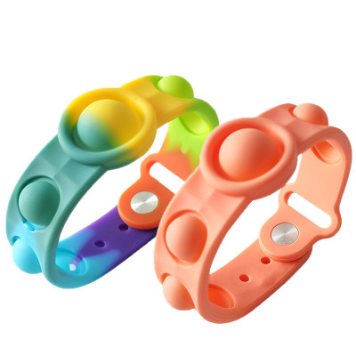 Squeeze Adhd Special Needs Wrist Strap Silicone Sports Sensory Wristband Autism Push Bubble Gradient Fidget Bracelet