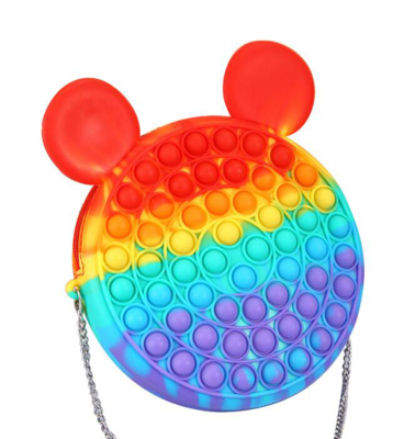 Reliever Stress  Messenger Bag Silicone Single Shoulder Bags Rainbow Deer Horn Rabbit Sensory Push Bubble Fidget Bags