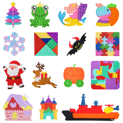 Rat Killer Pioneer New Jigsaw Puzzle Stitching DIY Castle Children's Desktop Puzzle Silicone Decompression Toy Christmas Style