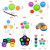 Kids Silicone Stress Relief Hand Toys Keychain Push Sensory Handheld Fidget Toy Fingers Bubble Key Ring Toys