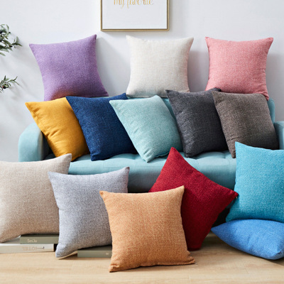 Plain Pillow Cover Office Siesta Pillow Chenille Solid Color Sofa Home Bedroom Leisure Pillow Cushion