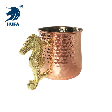 Cocktail Glass 500ml Hammer Point Copper Cup Moscow Mule Cup Coffee Big Belly Cup Coffee Cup