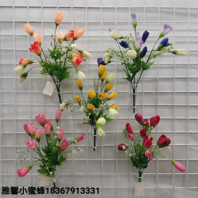 5 Fork Auspicious and Exquisite Magnolia Bud Artificial Flower Artware Flower Small Bouquet Home Commonly Used Bonsai Accessories