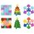 Children Educational Toys Simple Fidget Xmas Square Push Bubble Jigsaw Christmas Tree Snowflake Puzzle Fidget Toys