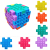 Kids Square Stress Relief Toys Diy Autism Silicone Puzzle Sensory Toys 3d Spliced Bubble Creative Cube Fidget Toys
