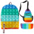 Children Simple Schoolbag Rainbow Stress Relief Sensory School Bags Kids Silicone Push Bubble Fidget Backpack