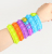 Adult Kids Silicone Stress Relief Wrist Strap Sensory Rainbow Push Bubble Wristband Colorful Tie Dye Fidget Bracelet