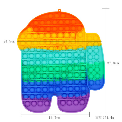 Autism Gobang Ball Toy Colorful Big Size Silicone Sensory Toy Push Bubble Rainbow Large Fidget Toys