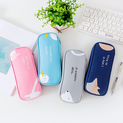 New Student Stationery Bag Multi-Functional Lead Pencil Case Stationery Box Simple Cartoon Large Capacity Pencil Case