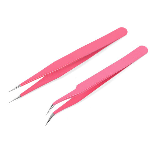 manicure tools wholesale nail pink elbow straight tweezers diamond clip ornament tools