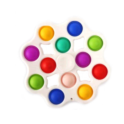 Silicone Stress Reliever Keyring Sensory Finger Spinner Simple Keychains Bubble Fidget Spinner