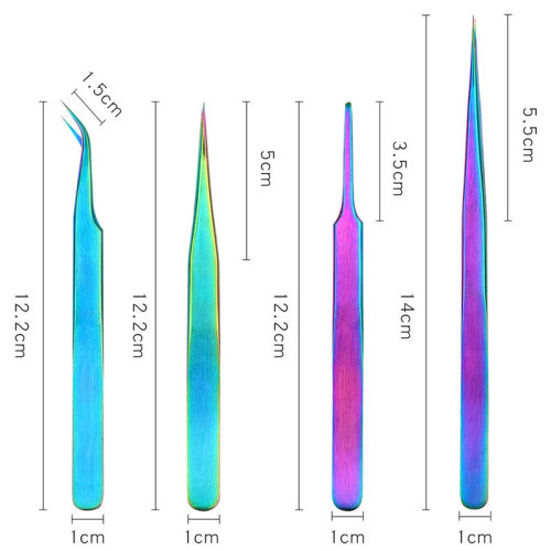 anti-static magical color stainless steel tweezers false nail diamond-embedded diamond taking photo 4 styles available