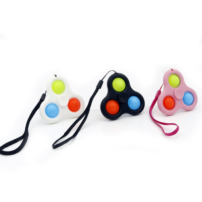 Squeeze Toy Stress Relief Key Chain Anti Stress Hand Simple Keychains Mini Finger Bubble Fidget Toy Keychain