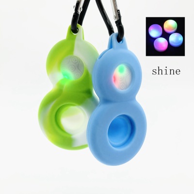 Silicone Tie Dye Squeeze Toy Mini Sensory Finger Bubble Toys Stress Relief Reversible Octopus Fidget Keychains