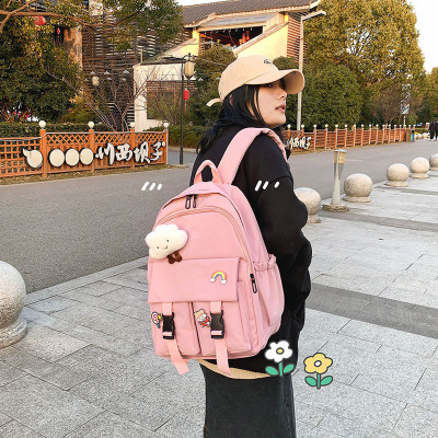 Foreign Trade Wholesale Japanese Style Harajuku Hongkong Style Street Shooting Student Schoolbag Korean Backpack Female Couple Travel Backpack Delivery