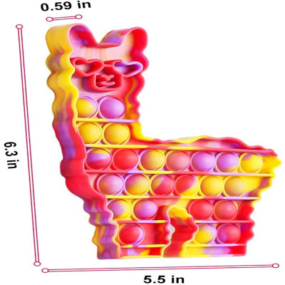 dult Autism Special Needs Sensory Toys Kids Silicone Animal Push Bubble Toys Tie Dye Alpaca Fidget Toy