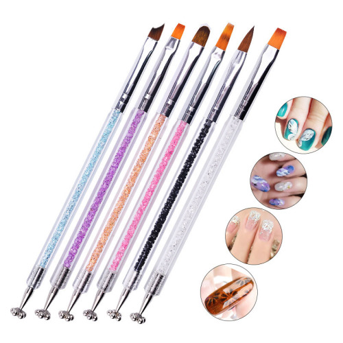 Nail Tools Double-Headed Painting Pen Plum Blossom Magnet Carved Drawing Pen Phototherapy Pen 