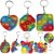 Autism Portable Fidget Toys Keyring Mini Silicone Stress Relief Keychain Bubble Fidget Sensory Toys