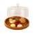 Transparent Food Cover Acrylic Bread Cake Cover Rattan Bottom Hotel Dustproof Cover Dining Table Display Food Cover