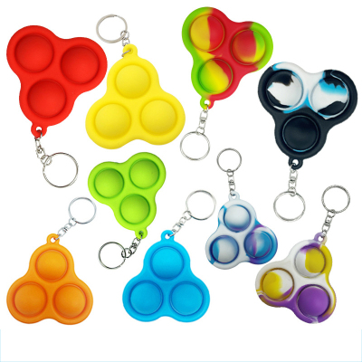 Mini Push Bubble Keychain Ring Fidget Sensory Toy Anti-stress Board Autism Educational Toy Figet Simple Toy