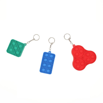 Simple Autism Kids Stress Relief Keychain Desk Office Mini Brain Toys Bubble Silicone Fidget Toy