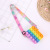 Cartoon Sensory Coin Purse Mini Squeeze Push Bubble Messenger Bags Kids Rainbow Silicone Fidget Shoulder Bags