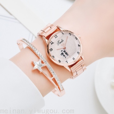 New Simple Steel Belt Women's Watch Creative Crystal Surface All-Matching Graceful Wrist Watch